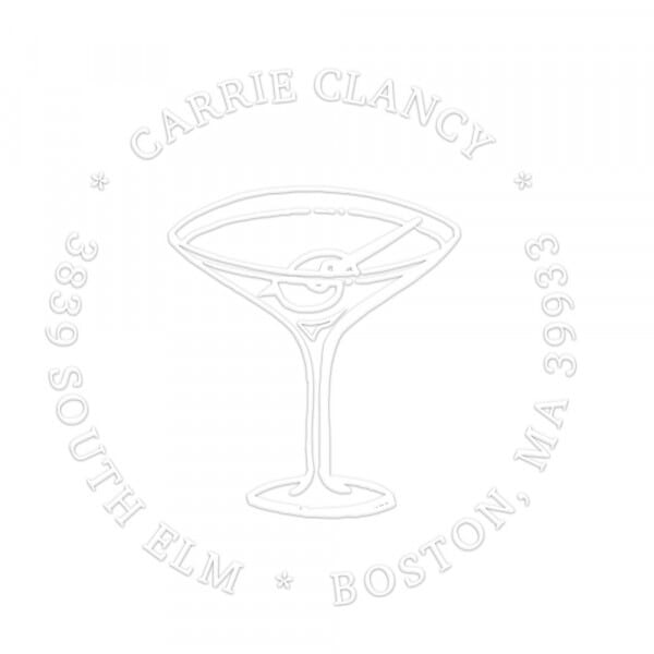 Happy Hour Martini Round Monogram Seal