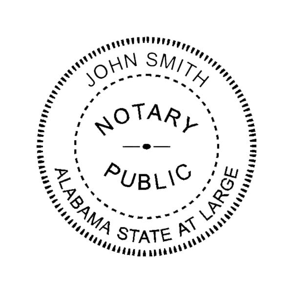 Alabama Notary SelfInking Stamp 15/8 Diam. Round